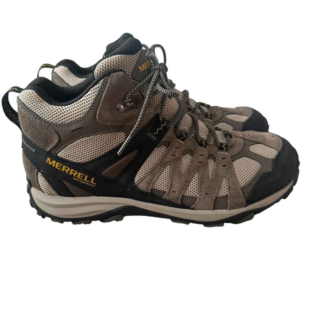 Merrell Men's Accentor 3 Mid Waterproof, Boulder/Old Gold Boots J037143W 13W NEW